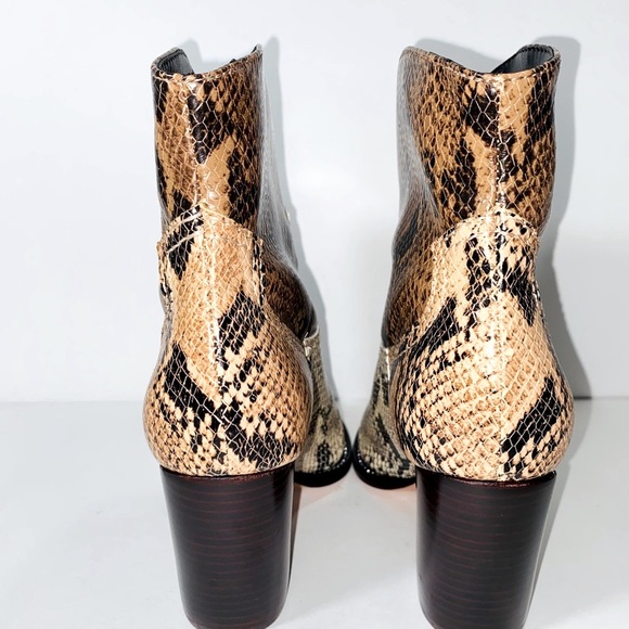 New Schutz Panelled Snake Effect Cowboy Boots - Picture 4 of 10
